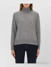 Woolrich Soft Texture Turtleneck Knitwear With Ribbed Finish In Gray