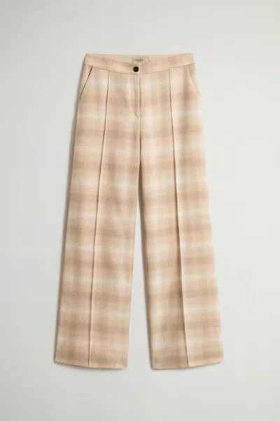 Woolrich Soft Wool Pants For Fall/winter 2025 In Hombre Beige