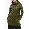 Woolrich Solid Color Channel Windbreaker Jacket With Hood