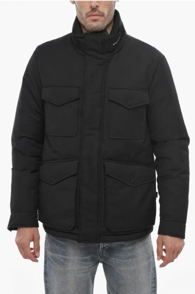 Woolrich Solid Color Luxe Down Jacket In Black