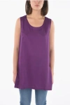 Woolrich Solid Color Maxi Top With Side Splits