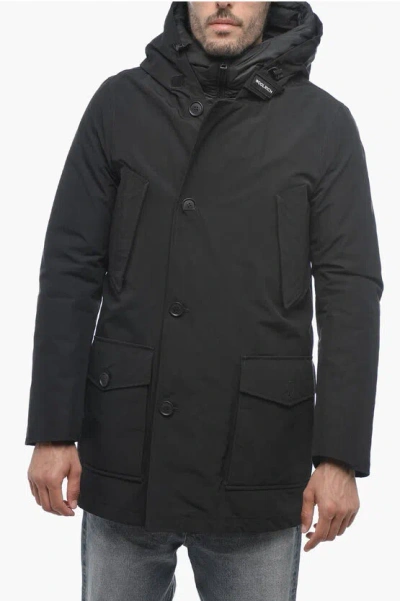 Woolrich Solid Color Parka With Removable Inner In Black