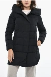 Woolrich Solid Color Puffy Prescott Down Jacket With Hood In Black