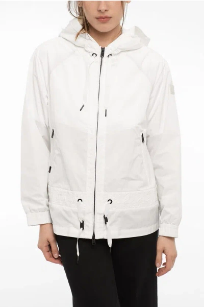 Woolrich Solid Color W's Erie Windbreaker Jacket With Contrasting Det In White