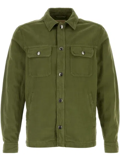 WOOLRICH SPREAD-COLLAR DENIM JACKET