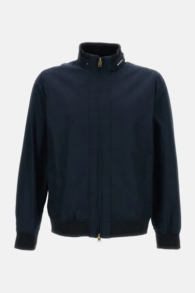 Woolrich Lewis High-collar Zip Jacket In Blue