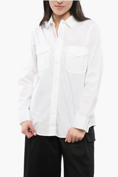 Woolrich Standard Collar Cotton Saharan Shirt In White