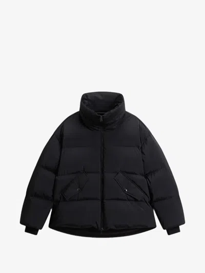 Woolrich Stand-up Collar Zip-front Jacket With Flap Pockets In Black