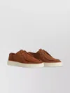 Woolrich Stitched Suede Low-profile Sneakers In Brown