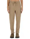 Woolrich Ankle Length Straight Leg Pants With Elastic Waistband In Rope