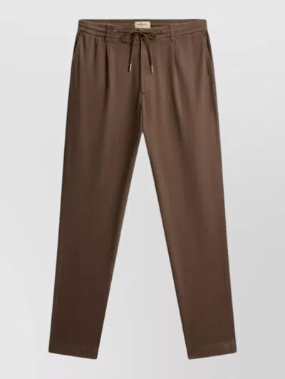 Woolrich Straight Trousers Nylon Silk Blend Pockets In Brown