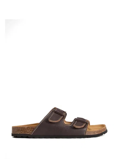 Woolrich Strap-details Leather Sandals In Brown