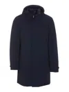 Woolrich Textured Navy Blue Padded Jacket In Blue