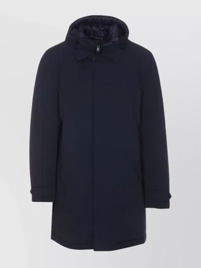 WOOLRICH STRETCH COAT WITH HIGH NECK AND HOOD
