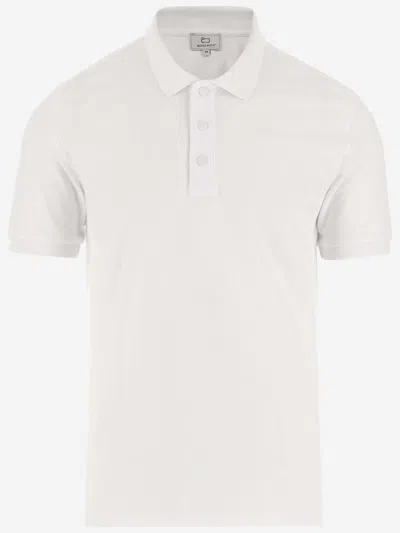 Woolrich Stretch Cotton Polo Shirt In Bright White