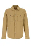 Woolrich Linen Blend Safari Overshirt Gd In Brown
