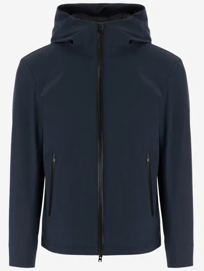 Woolrich Navy Stretch Nylon Jacket In Blue