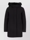 Woolrich Stretch Polyester Down Jacket With Fur Trim