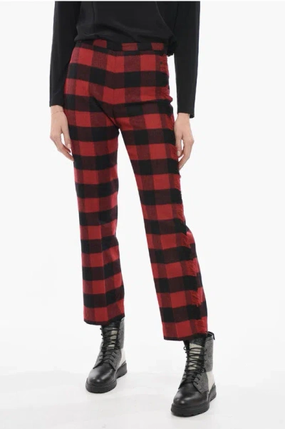 Woolrich Stretch Wool Pants With Check Pattern In Multi