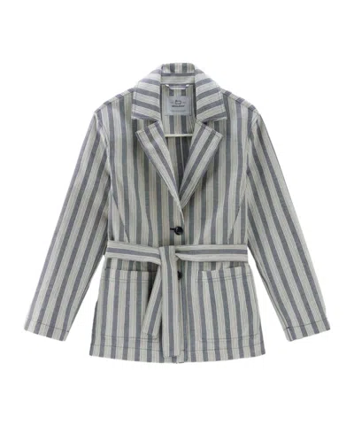 WOOLRICH STRIPED BELTED SHIRT