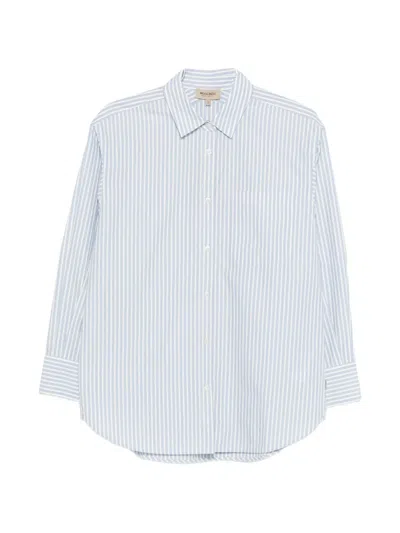 Woolrich Striped Button-up Shirt In Blue