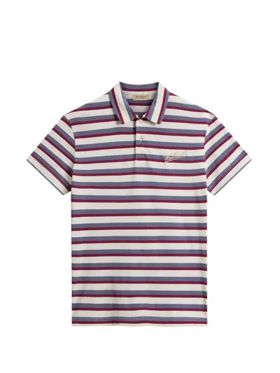 Woolrich Striped Cotton Polo Shirt In Multi