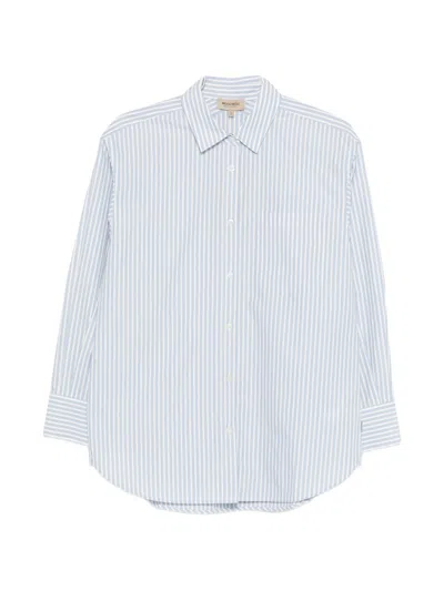 Woolrich Striped Cotton Shirt In Blue
