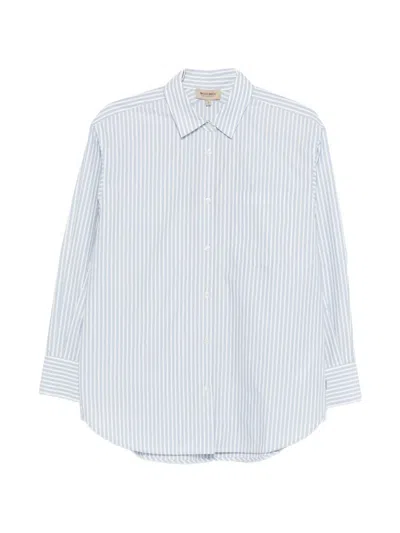 Woolrich Striped Cotton Shirt In Blue