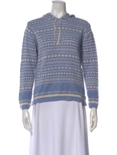 Pre-owned Woolrich Striped Crew Neck Sweater In Blue