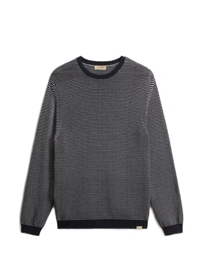 Woolrich Striped Crew-neck Sweater In Blue