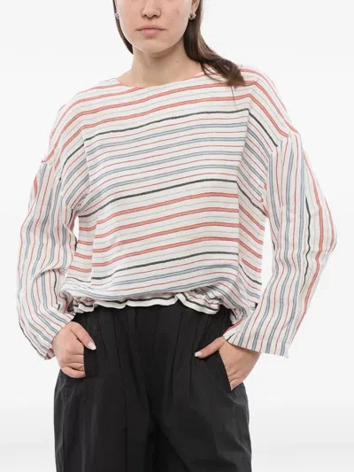 Woolrich Striped Elastic-hem Blouse In Animal Print