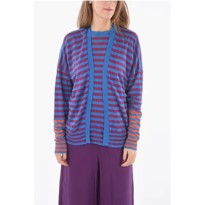 Woolrich Striped Flax Open Front Women's Cardigan