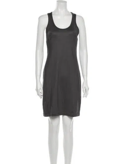 Pre-owned Woolrich Striped Mini Dress In Gray