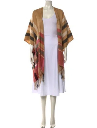 Pre-owned Woolrich Striped Open Front Sweater In Neutral