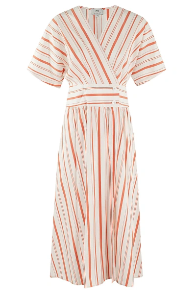 Woolrich Embroidered Stretch Cotton Blend Dress In Multi