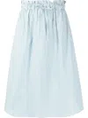 Woolrich Striped Poplin Skirt In Green