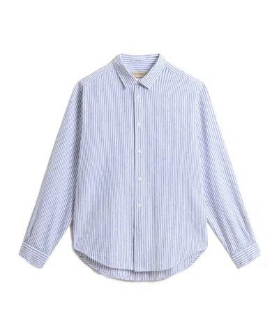 Woolrich Striped Shirt In Blue