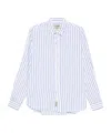 Woolrich Shirt Striped Pattern Curved Hem In White