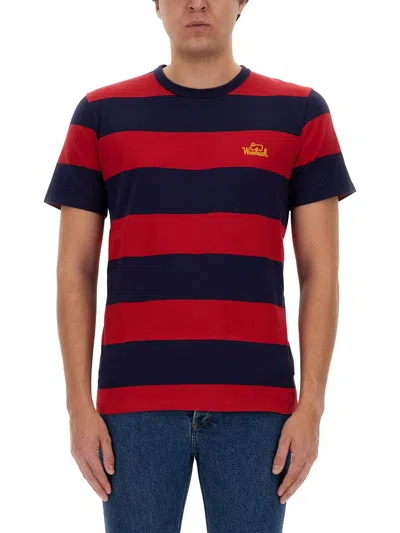 Woolrich Striped T-shirt In Red