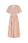 Woolrich Woman's Color White Size L In Plasterwhitestripe