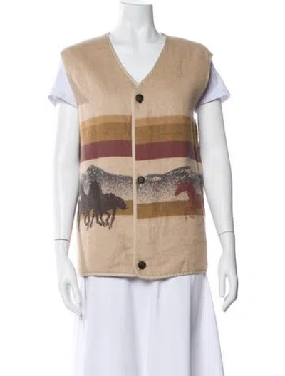 Pre-owned Woolrich Striped Vest In Neutral