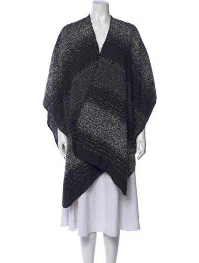 Pre-owned Woolrich Striped V-neck Sweater In Black