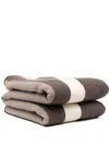 Woolrich Striped Wool Throw In Brown