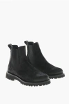 Woolrich Suede Chelsea Booties With Carrion Sole In Black