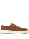 Woolrich Stitched Suede Low-profile Sneakers In Brown