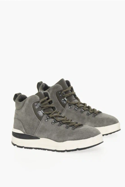 Woolrich Suede Hiking Trainers In Green