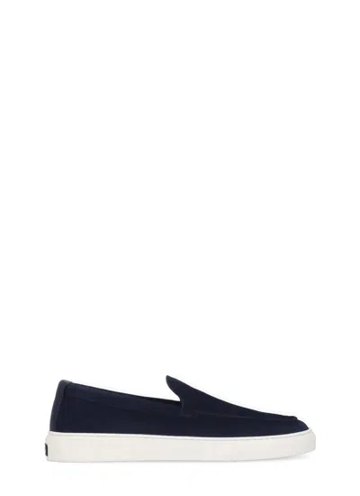 Woolrich Suede Leather Loafers In Blue
