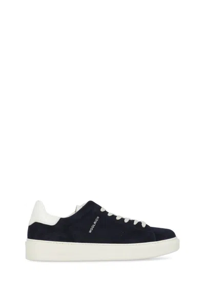 Woolrich Suede Leather Trainers In Blue