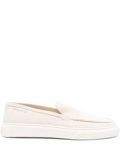 Woolrich Suede Leather Slip On Sneakers In White