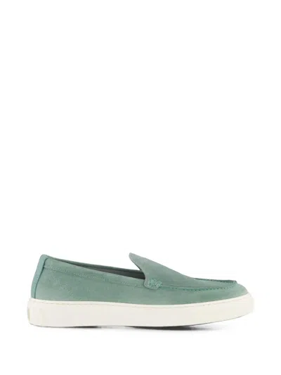 Woolrich Suede Slip-on Loafers In Green